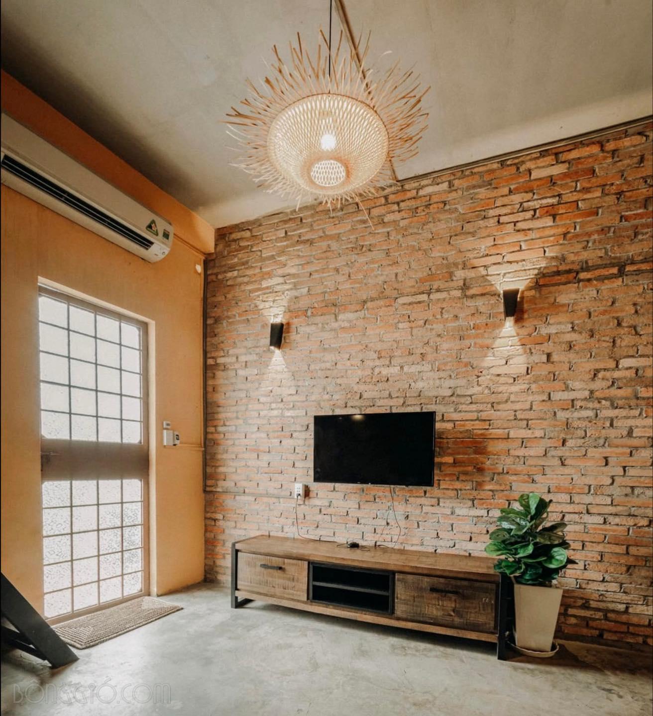 Gạch thẻ ốp tường giả cổ đất nung