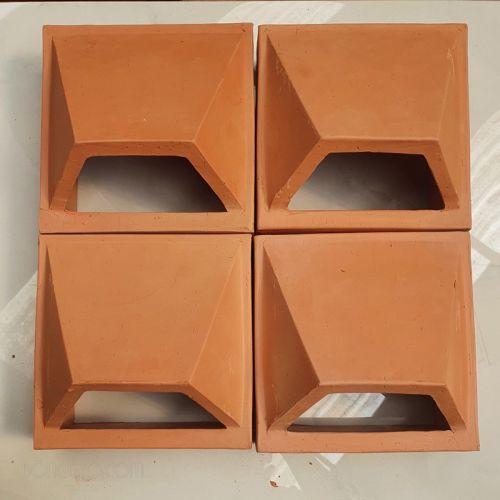 Gạch bông gió đỏ đất nung Bánh ú 2 Hình ảnh viên gạch bông gió đất nung bánh ú