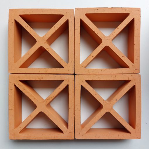 Gạch bông gió đỏ đất nung Chữ Thập