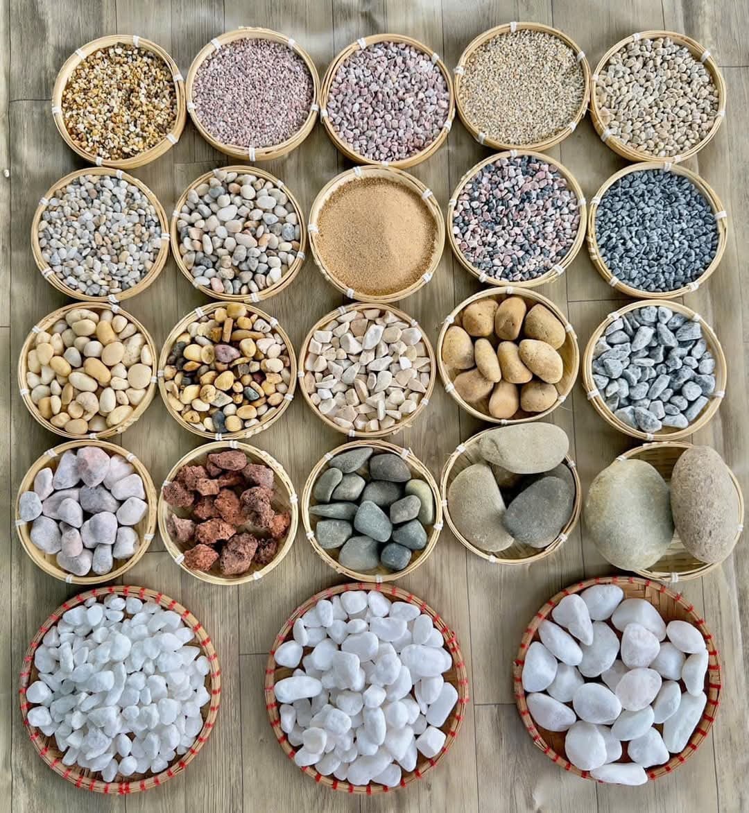 Kích thước sỏi rải sân vườn rất đa dạng Kích thước sỏi rải sân vườn rất đa dạng