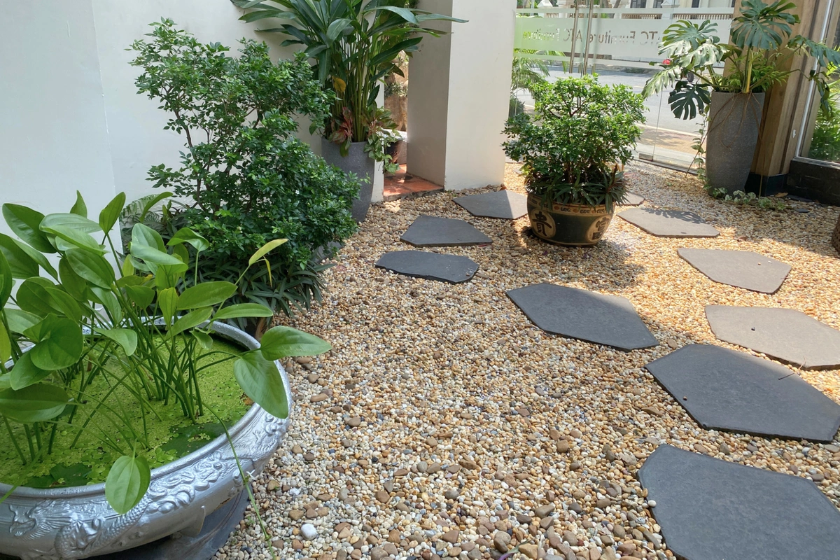 Sỏi đa màu rải sân vườn đẹp Sỏi đa màu rải sân vườn đẹp