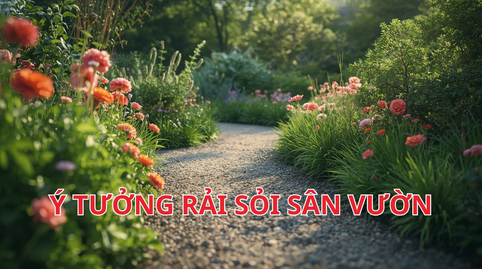 Ý tưởng rải sỏi sân vườn Ý tưởng rải sỏi sân vườn